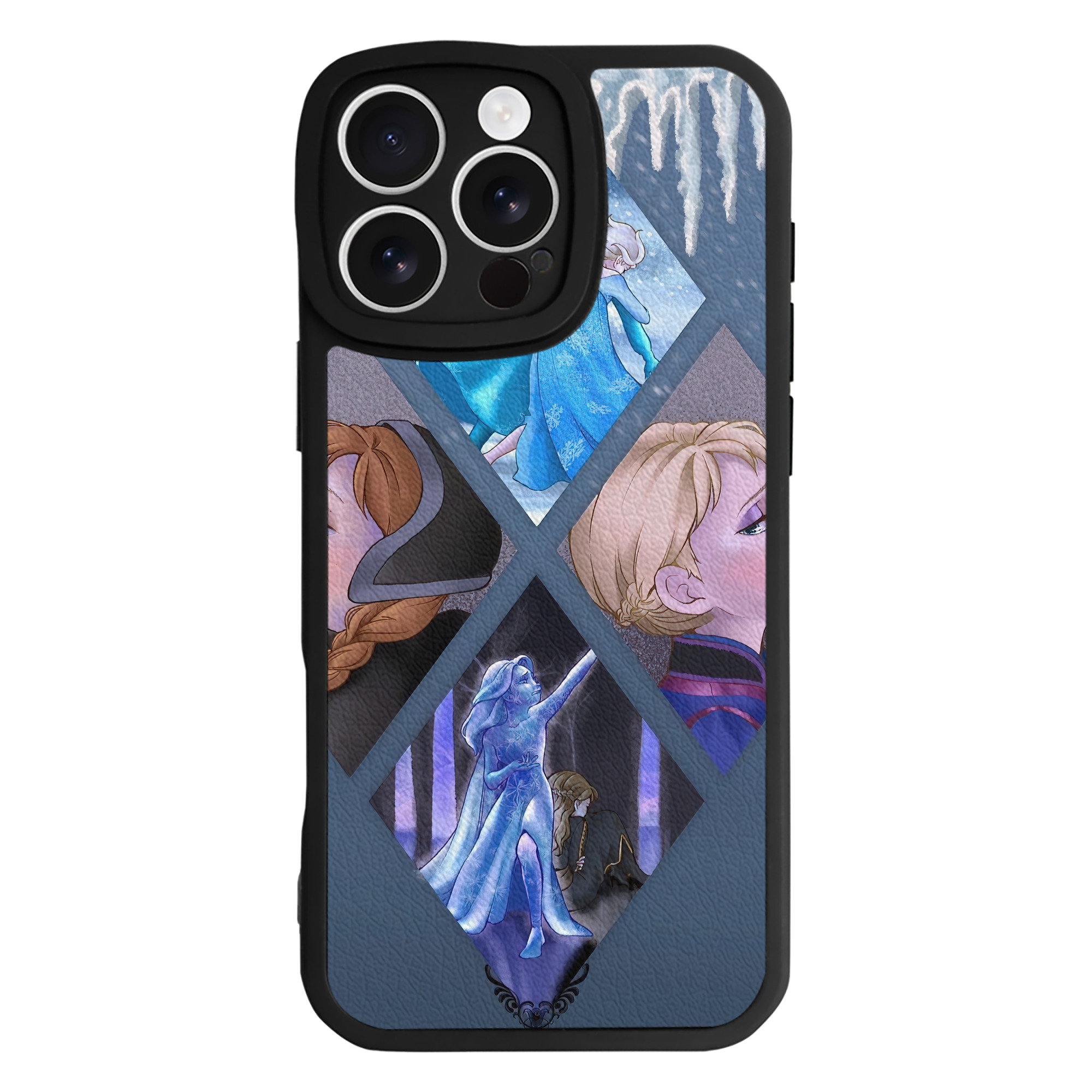 （画像用） アナと雪の女王 アンナ エルサ Frozen Anna Elsa 【iPhone 16シリーズ対応】シリコンスマホケース（レザー調） 材質：シリコン